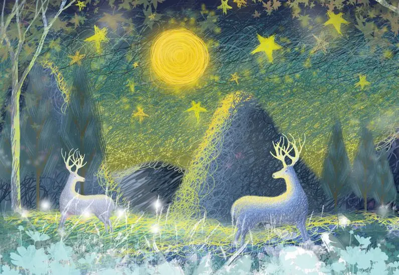 

Starry elk The wooden puzzle 1000 pieces ersion paper jigsaw puzzle adult children's educational toys