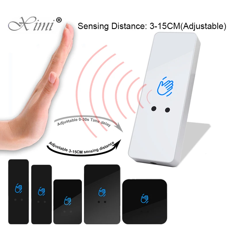 

PC case+ABS face plate Door Switch Infrared No Touch Panel For Access Control Electric Lock Door Exit Push release Button