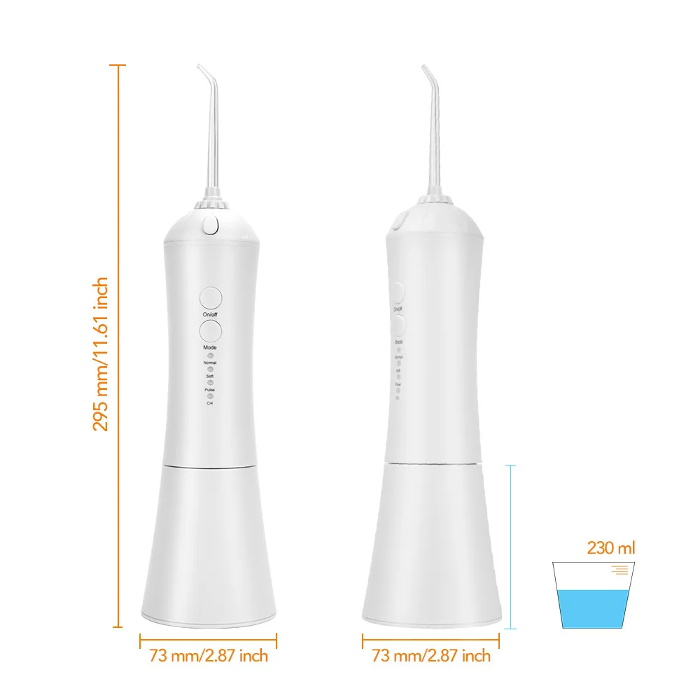 Water Flosser Professional Cordless Dental Oral Irrigator Portable Rechargeable IPX7 Waterproof Pink With 3 Models |