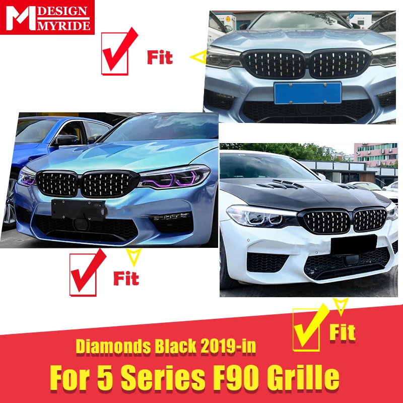 Решетка для гриля F90 M5 блестящий черный АБС-пластик подходит BMW look передний бампер