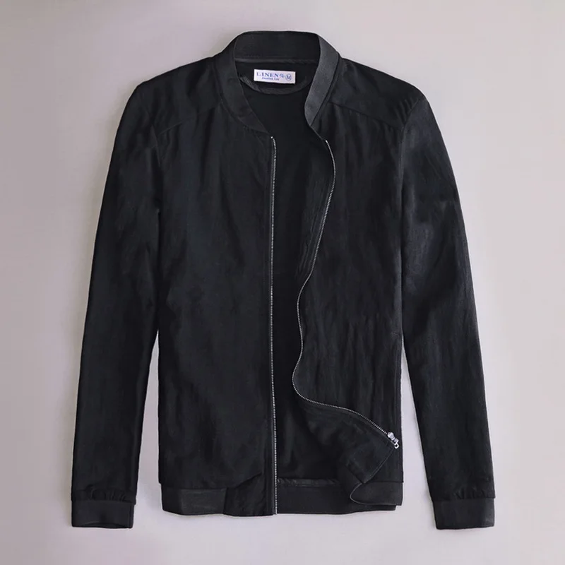 Куртка мужская с воротником-стойкой брендовая черная модная однотонная Удобная