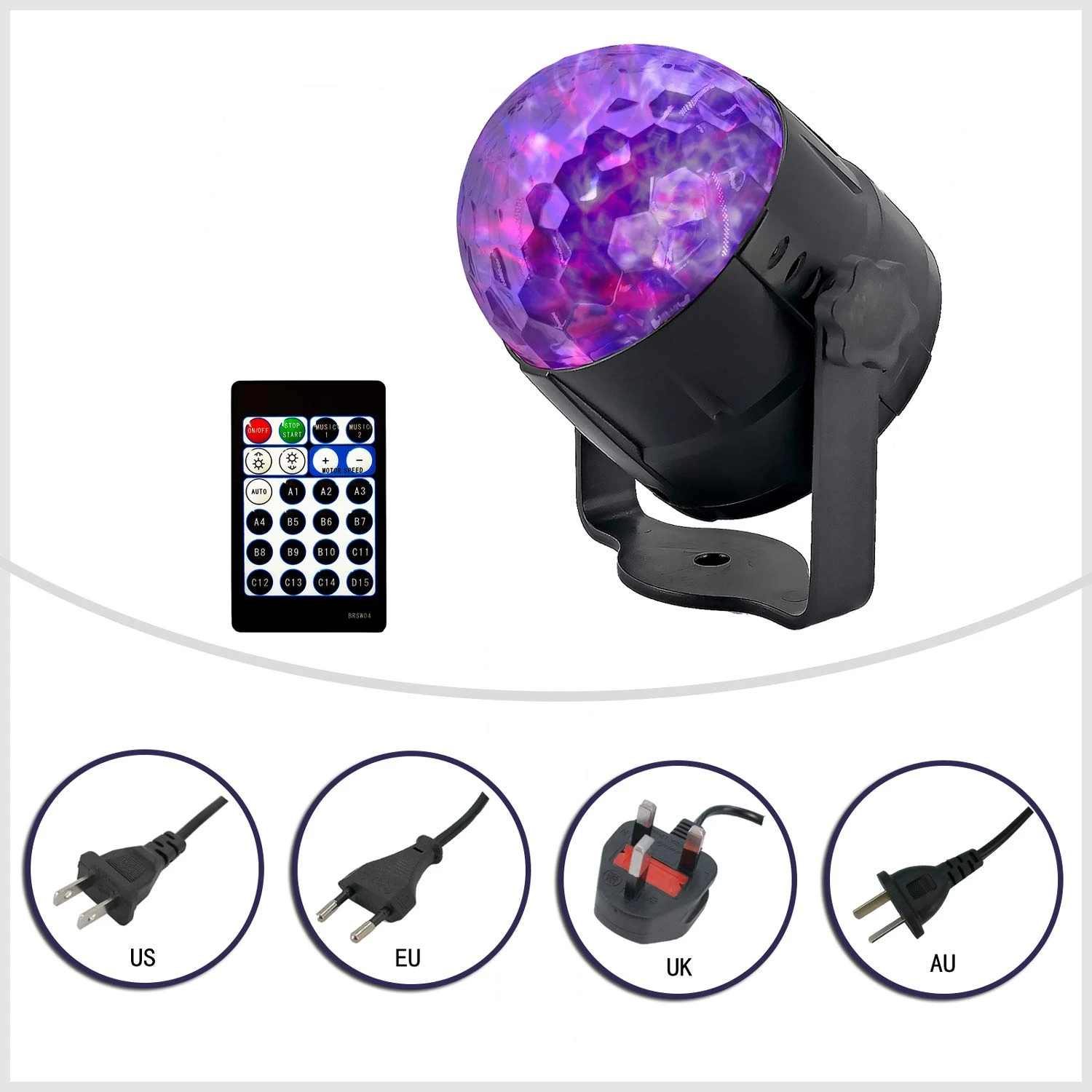 Светодиодный диско-шар Binval 15 RGB праздничное освещение со звуковой активацией