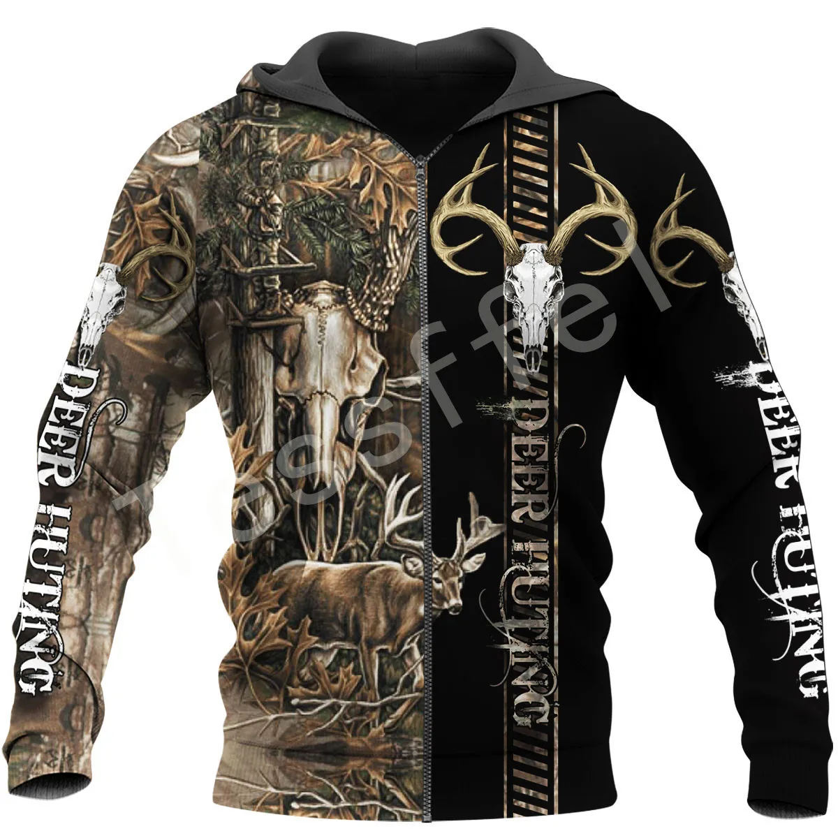 

Tessffel Deer Hunting Camo 3D All Over Printed New Men's Sweatshirt Harajuku Zipper Hoodie Casual Unisex Jacket Pullover S-25