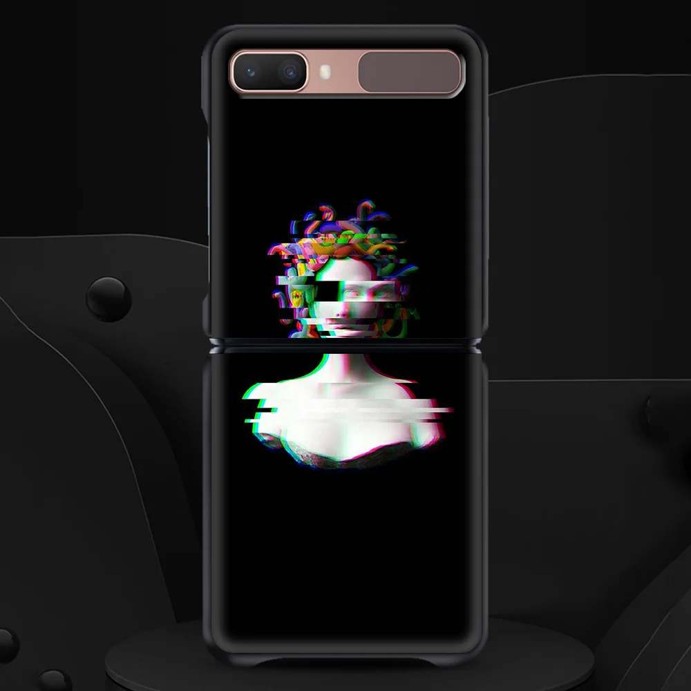

Plaster Statue David Aesthetic Art for Samsung Galaxy Z Flip Mobile Phone Shell Zflip Folding Protective Case Luxury Black Coque