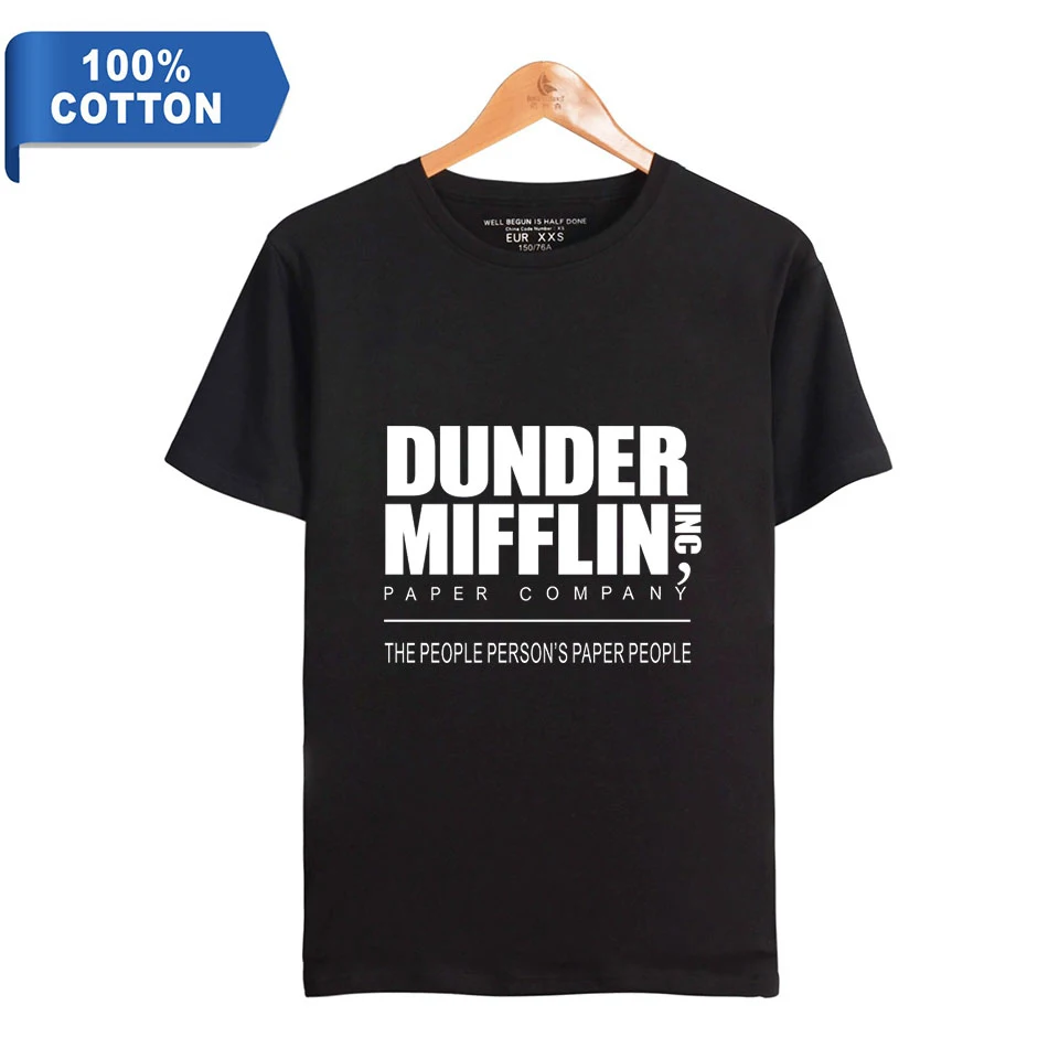 The Office TV Show Dunder Mifflin Men Women Short Sleeve Spring Summer T-shirt Comfortable Cotton T Shirt Paper Company Tshirt