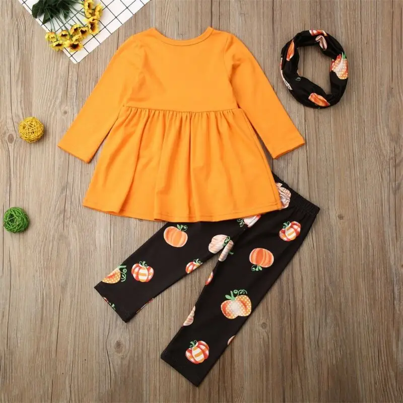 2019 Детский комплект на 1 6 лет одежды для маленьких мальчиков Хэллоуин оранжевая
