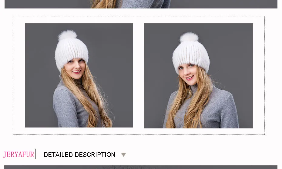 new Woman's style fur hat mink fur fox fur ball hat factory direct sales winter ski hat warm hat