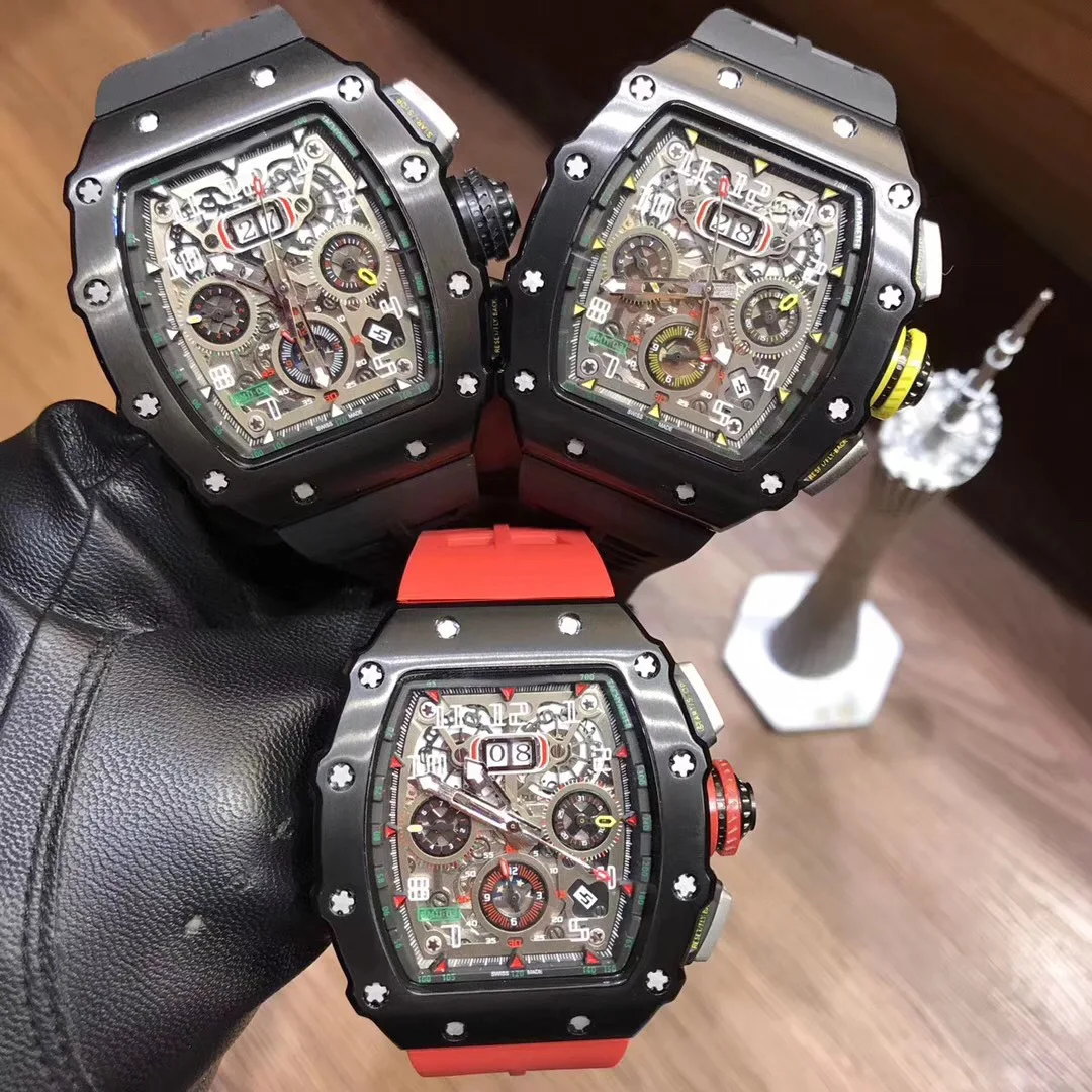 

New RM11 Top Brand Luxury Same Style Watch Men's Silicone Automatic Wristwatches Male Clock Automatic Mechanical Watch