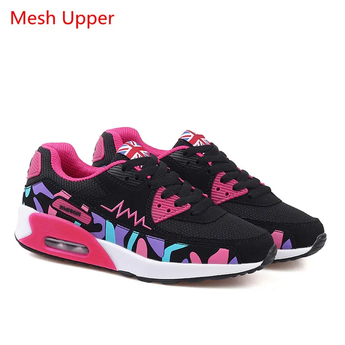 Black Rose Red Mesh VSIOVRY/размеры 34-42, теплые меховые зимние кроссовки, женские мягкие беговые кроссовки, легкая мягкая Нескользящая спортивная обувь для бега для женщин - Цвет: Black Rose Red Mesh