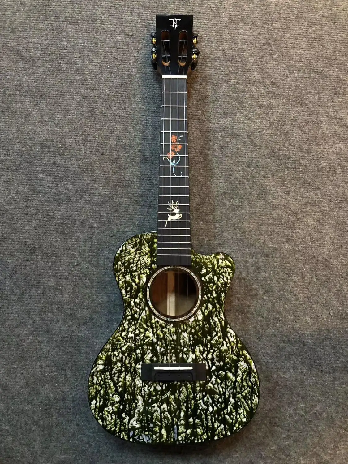 26 дюймов Персиковое ядро укулеле все один зеленый|Детали и аксессуары для