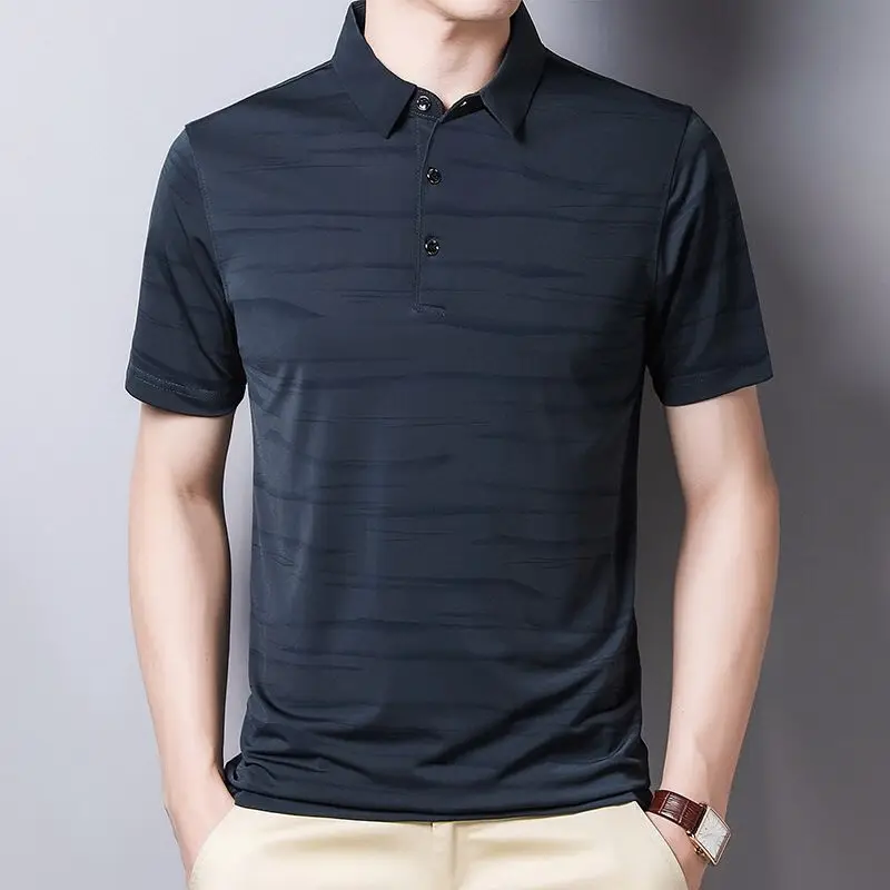 

New Fashion Men's Polo Shirt Summer Thin Cool Slim Shirt Street Style Polo Shirt Street Clothing Office Clothes Korean Shirt