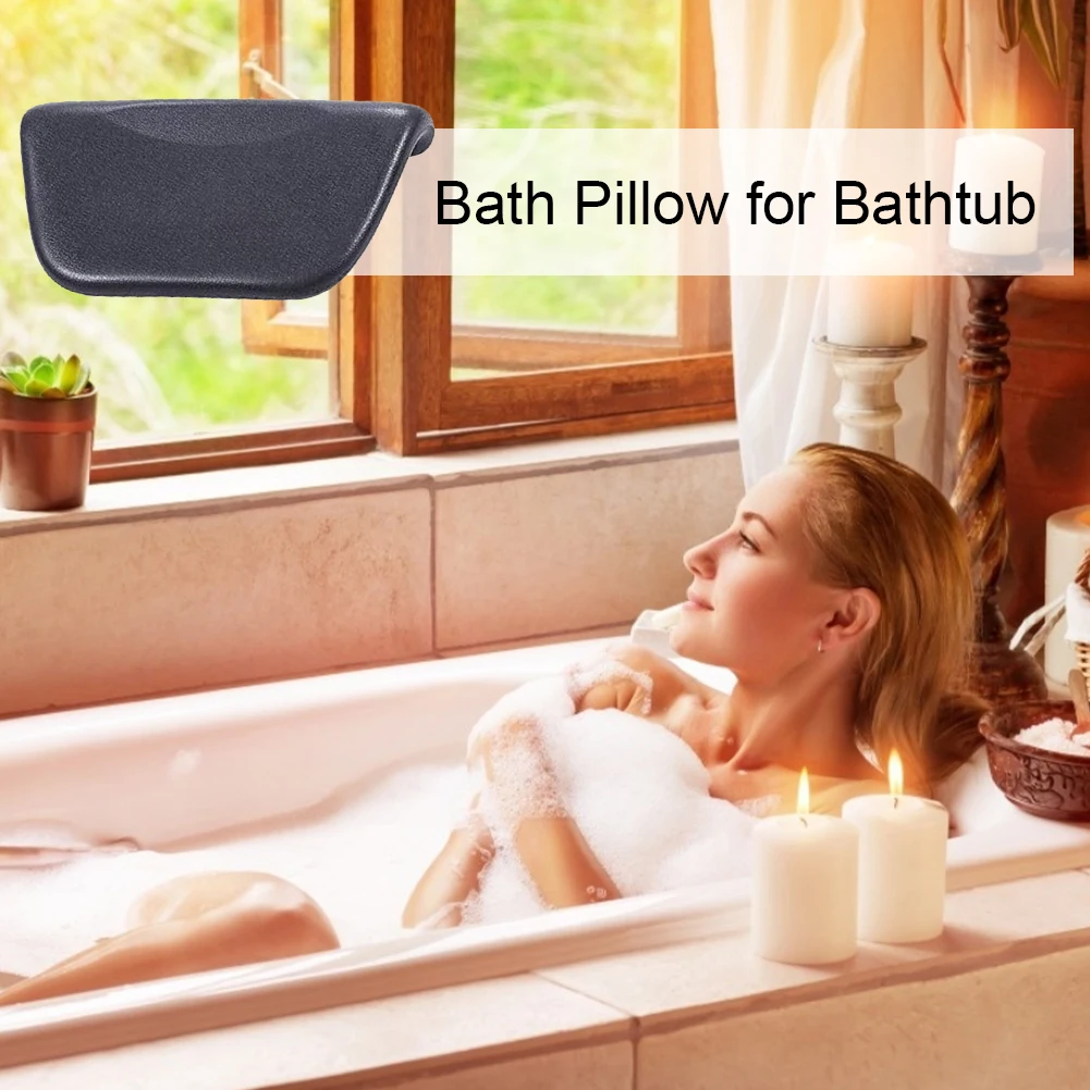 

Spa Pillow for Bathtub with Non-Slip Suction Cups Ergonomic Bath Pillow Helps Support Head Back Shoulder and Neck for Women