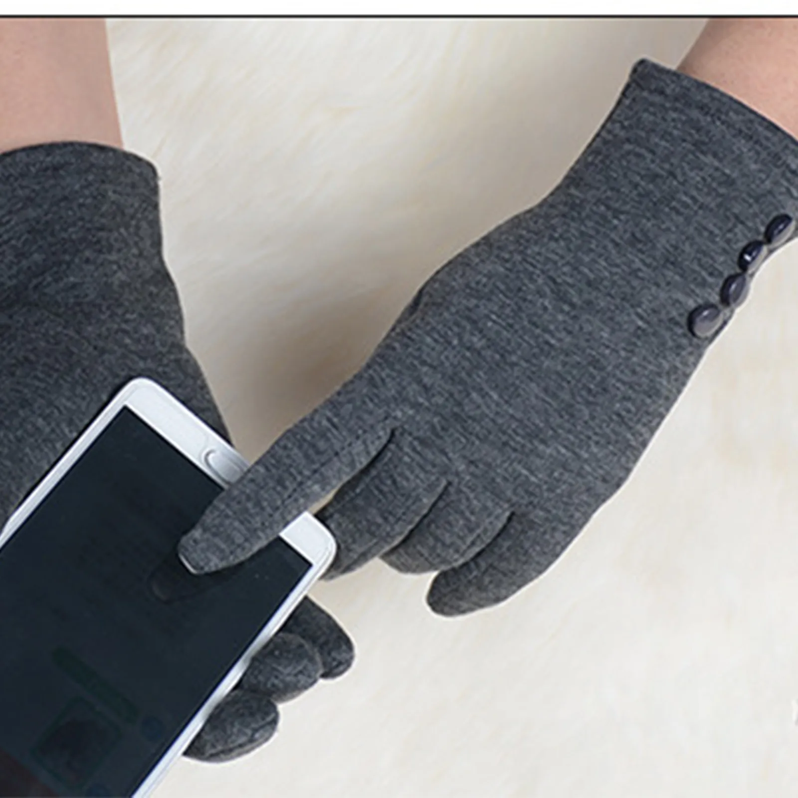 

Sagace Winter Outdoor Gloves Women Thick Warm Gary Deerskin Velvet Winter Touches Screen Gloves