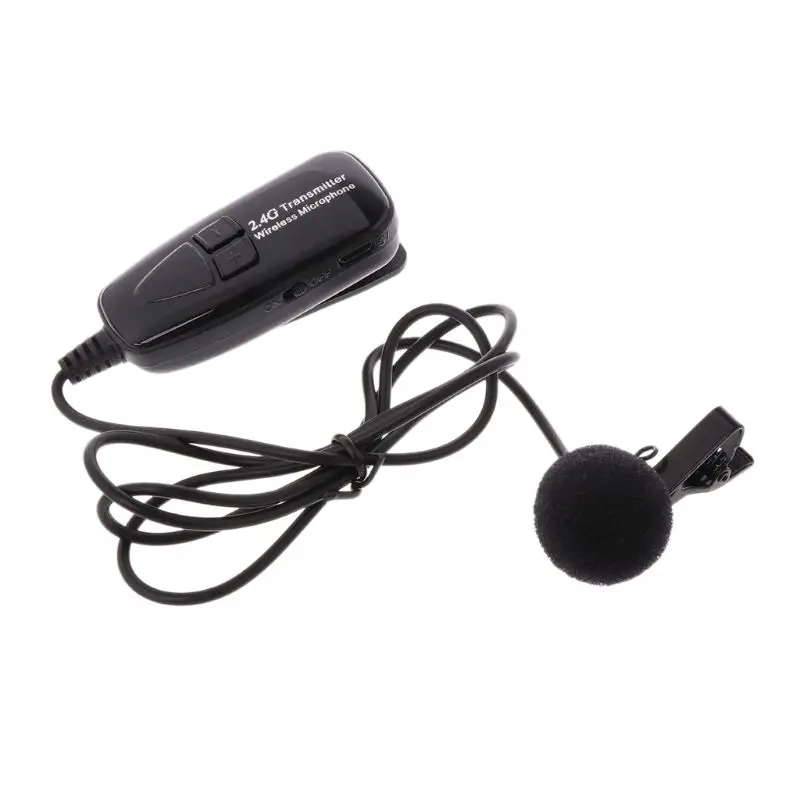 

2.4G Wireless Tie Clip Microphone Lavalier Lapel MIC Guitar Pickup for Speaker
