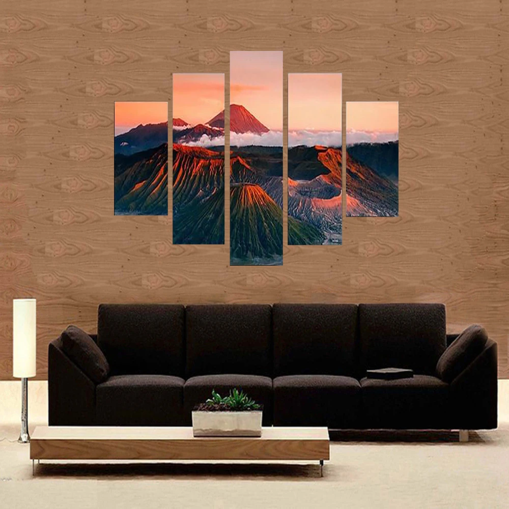 

5 Piece Wall Art Canvas Painting Landscape Spectacular Mountain Modern Furniture Living Room Bedroom Modular Picture