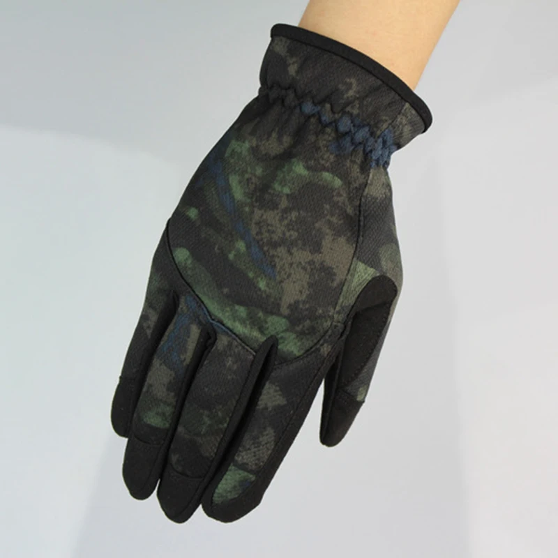 Green camo Военные камуфляжные тактические перчатки на открытом воздухе Пейнтбол страйкбол стрельба боевые противоскользящие велосипедные теплые лыжные перчатки полный палец - Цвет: Green camo