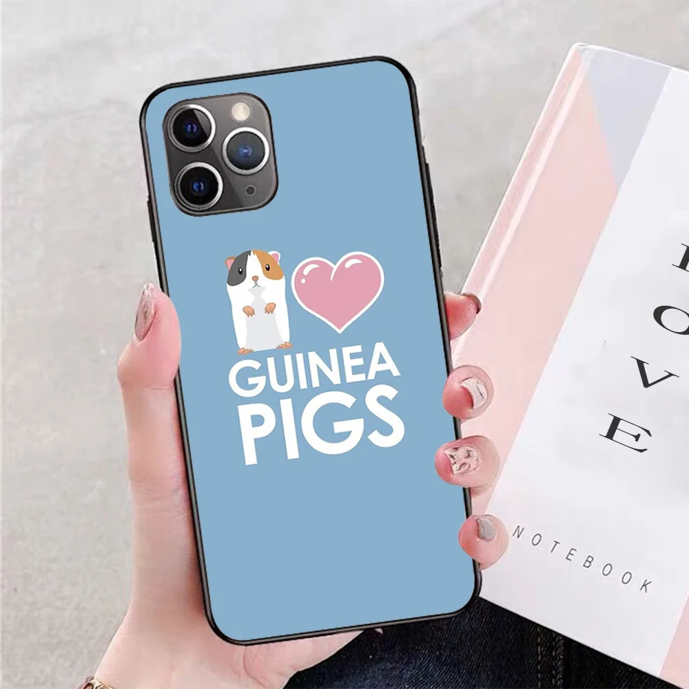 

For iPhone I Love Guinea Pig Soft TPU Border Apple iPhone Case