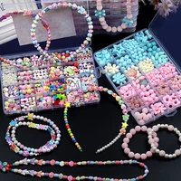 24 grid diy handmade beaded childrens toy creative loose spacer beads crafts making bracelet necklace jewelry kit girl toy gift