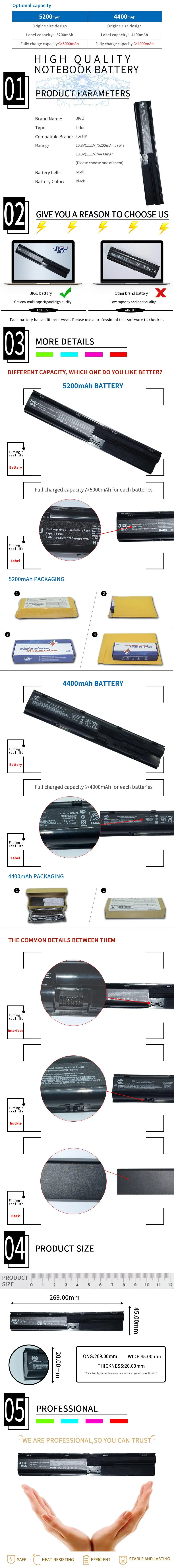 Аккумулятор JIGU для ноутбука Hp ProBook 4530s 4540s 4535s 4330s 4331s 4430s 4431s 4435s 4436s 633733-1A1 633733-321 633805-001