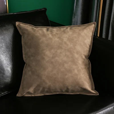 coffee 45X45/60X60/70X70 см, Одноцветный кожаный чехол для дивана, наволочка для подушки, автомобильная декоративная большая поясная наволочка - Цвет: coffee