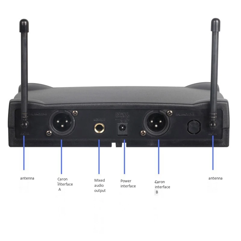 

One for Two Wireless Microphone Two Handheld Dynamic Cordless Mic and Dual Channel Receiver for Party Church