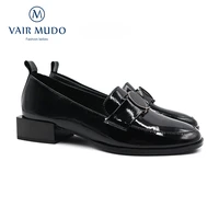 vair mudo women pumps shoes low heels patent leather black classics round toe casual spring autumn basic style female shoes d103