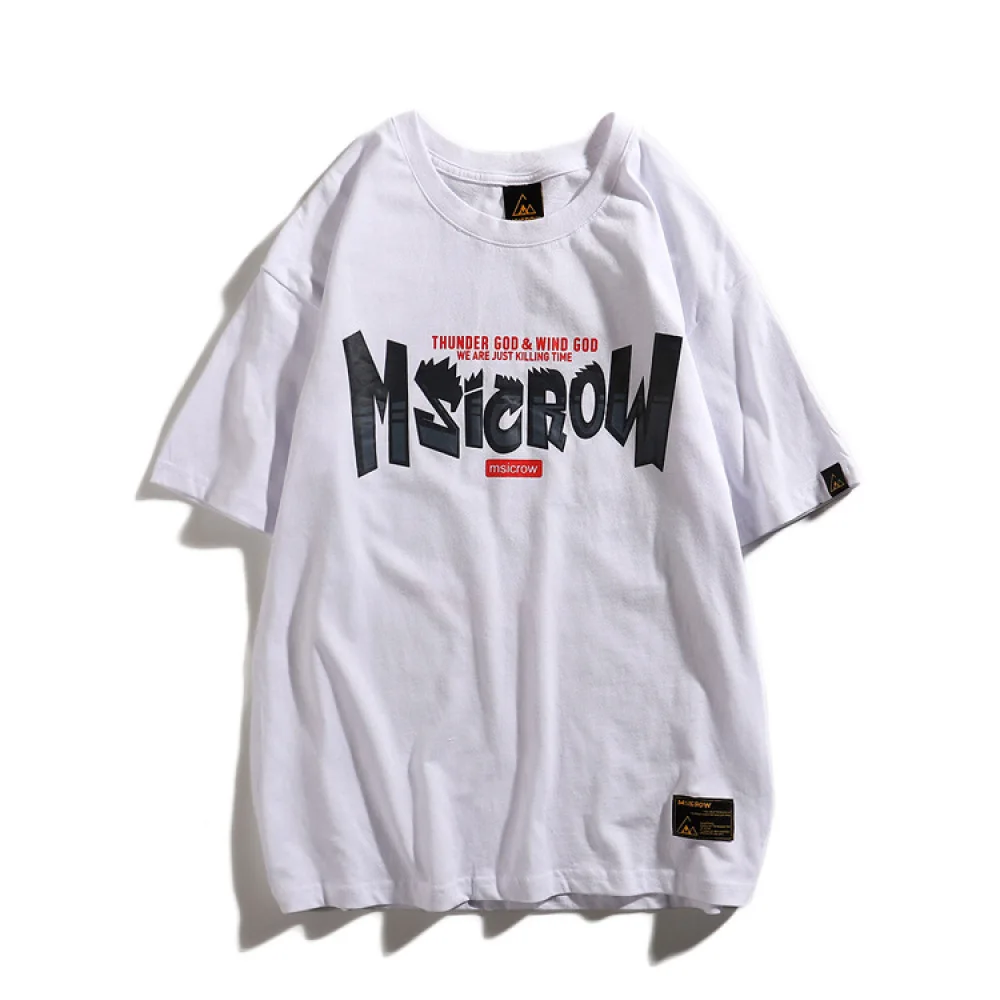 

Hip Hop Print Letter O Neck T-shirt Men T Shirt Streetwear Funny T-Shirts Brand Clothing Printed Tops Tees Top