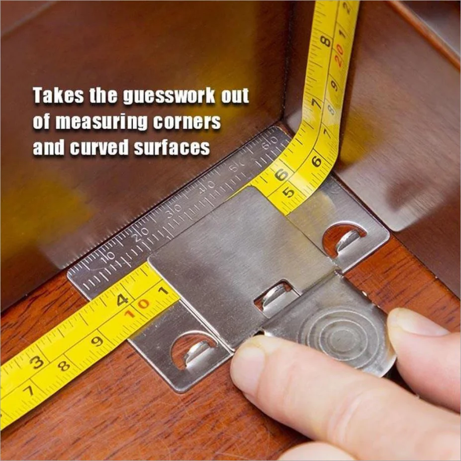 

1PCS Tape Measures Positioning Clip Corner Edge Clamps Fixed Measurement Stainless Steel Accurate Read Internal Measurement Aid