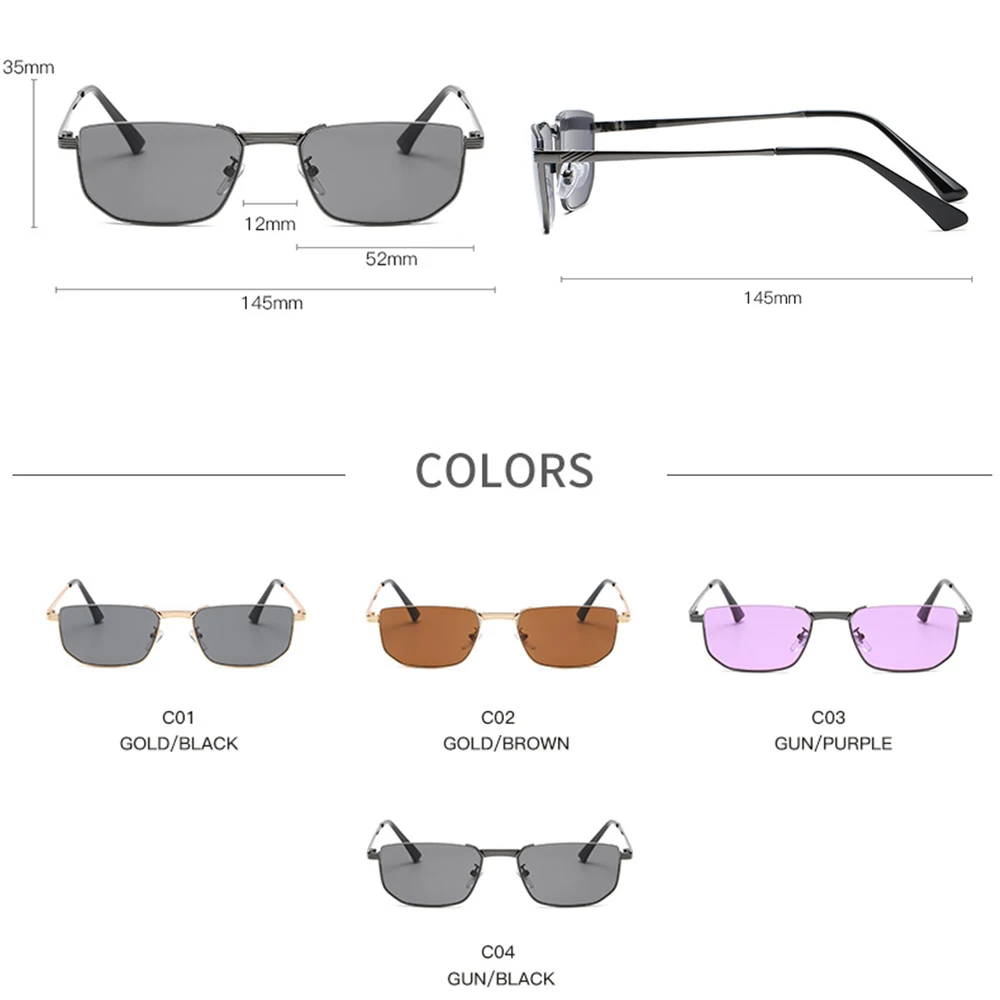 

LongKeeper Classic Square Sunglasses Women Men Brand Designer Retro Metal Frame Sun Glasses For Ladies Shades Oculos Feminino