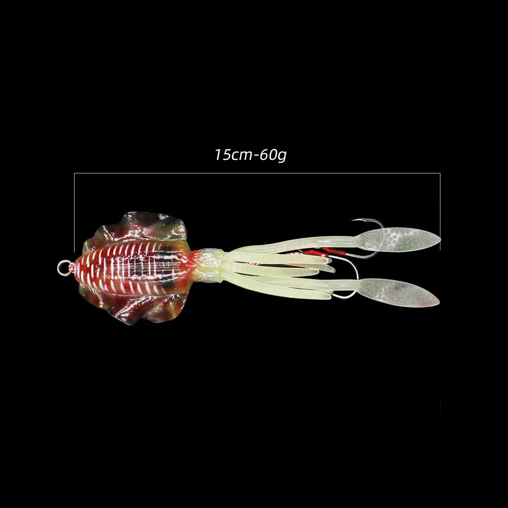 Кальмара Luer для ловля соленой воды светится в темноте Мягкая приманка рыбалки с