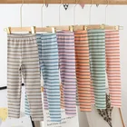 Леггинсы для девочек, хлопковые, демисезонные, в полоску