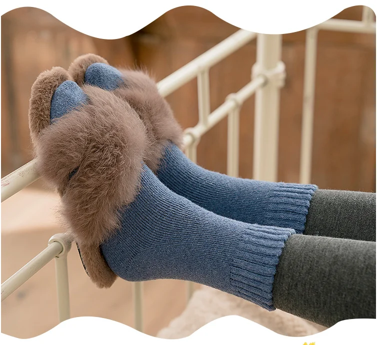 

Зимние теплые плотные теплые шерстяные кашемировые зимние носки однотонные цветные повседневные женские носки махровые сапоги носки для с...