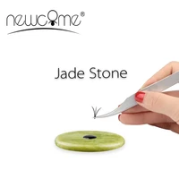 1pcs round jade stone natural beautiful jade eyelash extension glue adhesive pallet pad for fake eye lash holder tool