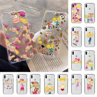 yndfcnb hey arnold helga cute funny cartoon phone case for iphone 11 12 13 mini pro xs max 8 7 6 6s plus x 5s se 2020 xr cover