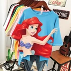 Модная футболка с русалочкой 3DFashion, Принцесса Русалочка, принцесса, модная футболка в стиле Харадзюку, летняя футболка с графическим принтом, забавные корейские топы, милая уличная одежда