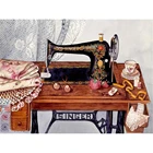 Набор для вышивки крестиком 11CT, швейная машинка с рисунком пейзажа, набор для рукоделия, хлопковая нить, рисунок на холсте