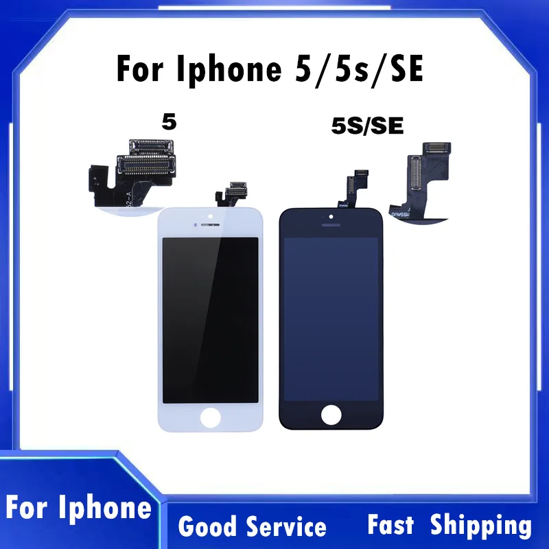 

Без битых пикселей Новый ЖК-дисплей для iPhone 5, 5S SE сенсорный экран дигитайзер запасная часть для замены процессора изображений ЖК в сборе для Iphone 6, 6s, 7, 8 plus, с ЖК-дисплеем