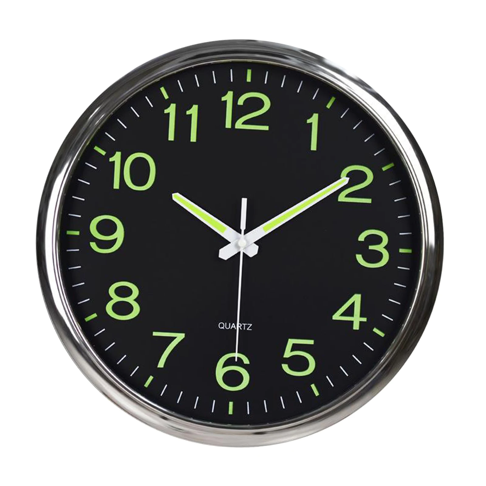 

12" Wall Clock LED Energy Night Dark Luminous Glow Modern Quartz Bedroom Watch