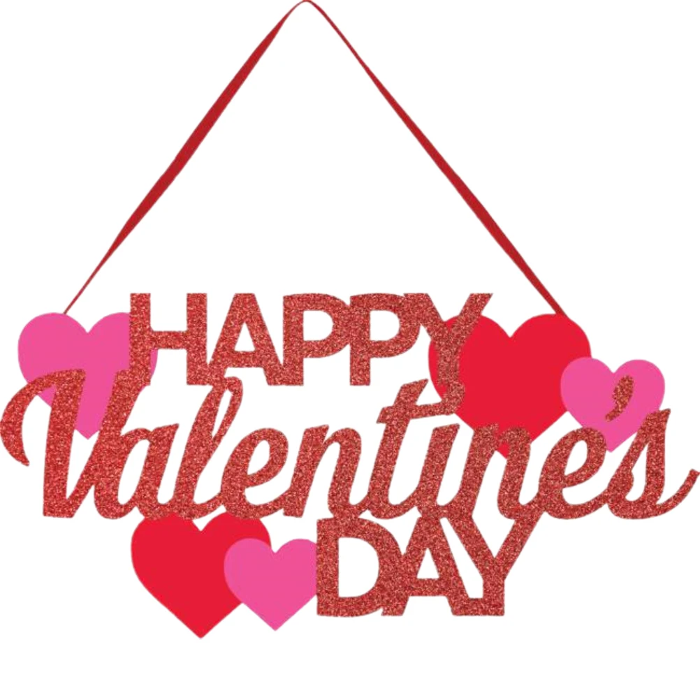 

Super Beautiful Door Hanging Sign Happy Valentine Day Pendant Wall Door Pendant Home Party Ornaments for Walls Windows Doors