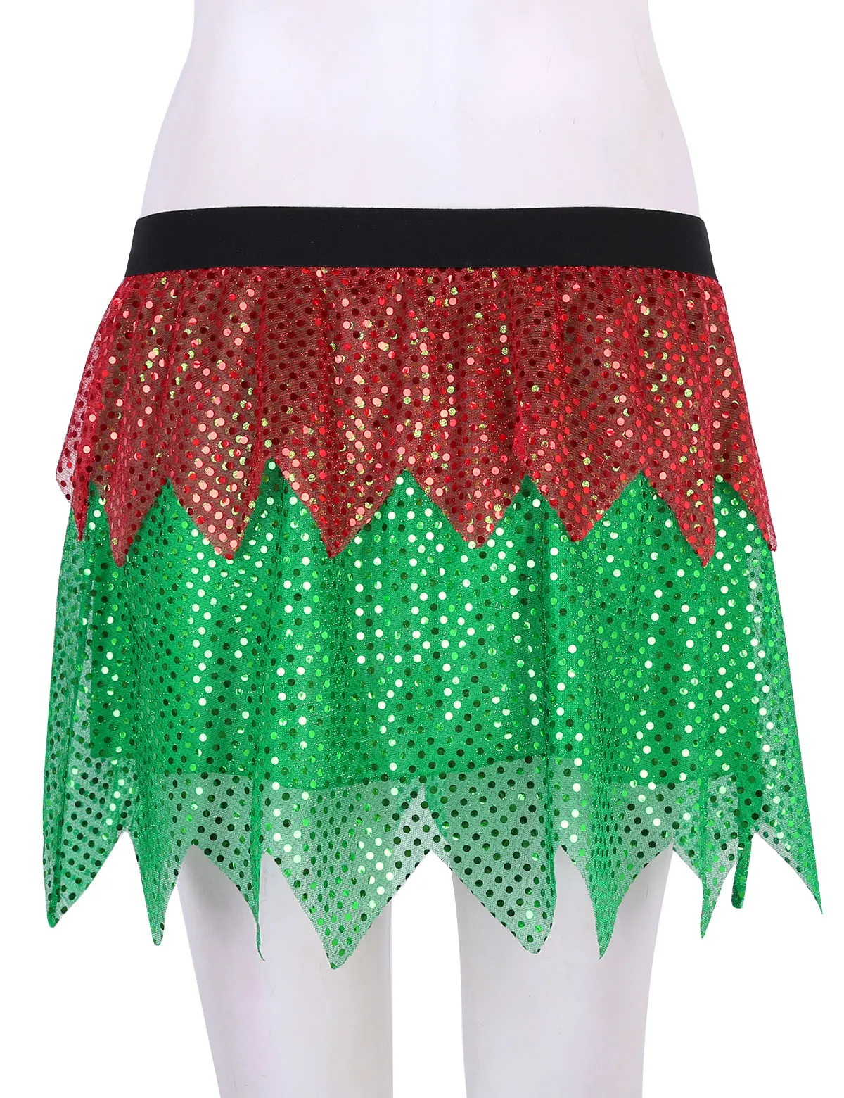 Мини-юбка женская блестящая с поясом на резинке трапециевидная | Тематическая