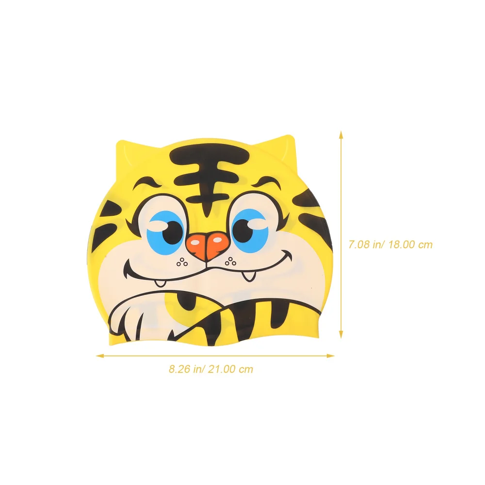 

2pcs Kids Tiger Shaped Silicone Swimming Hat Children Swimming Cap Bathing Hat