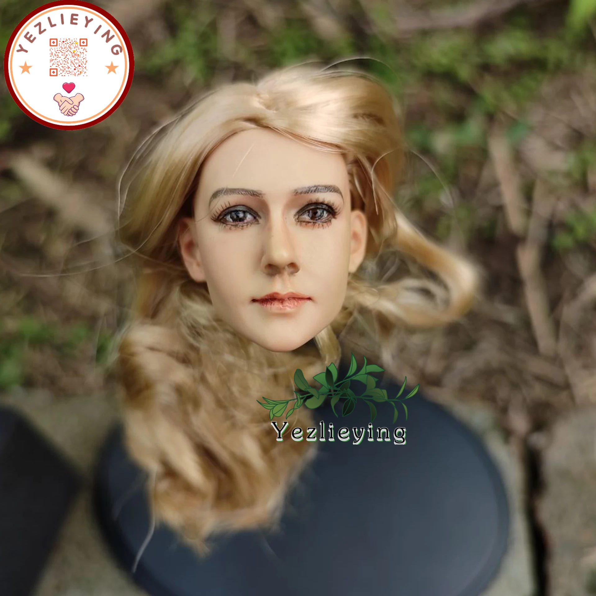 

1/6 Scale KUMIK Female Head Sculpt 1/6 Women Head Sculpture PVC Carved Model Long Blonde Hair Fit 12Inch CY TB Body ActionFigure