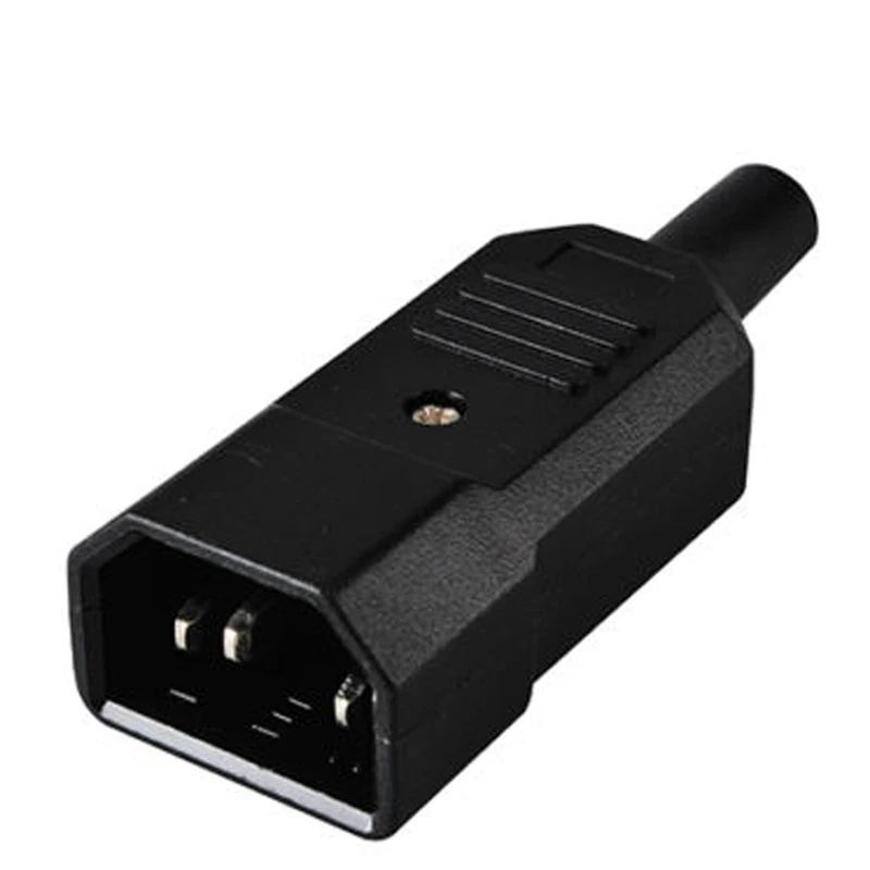 10 шт. новинка оптовая продажа цена 10A 250V черный IEC C14 мужской вилка подключения C13