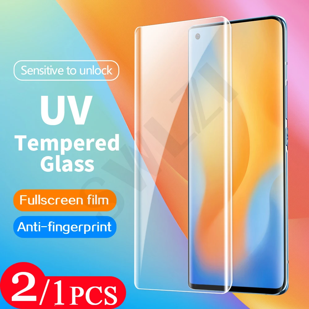 

2/1 шт. 9D УФ закаленное стекло для vivo X60 X60T x50 pro plus защитная пленка iQOO 5 Pro NEX 3 3S УФ-стекло Защита для экрана телефона
