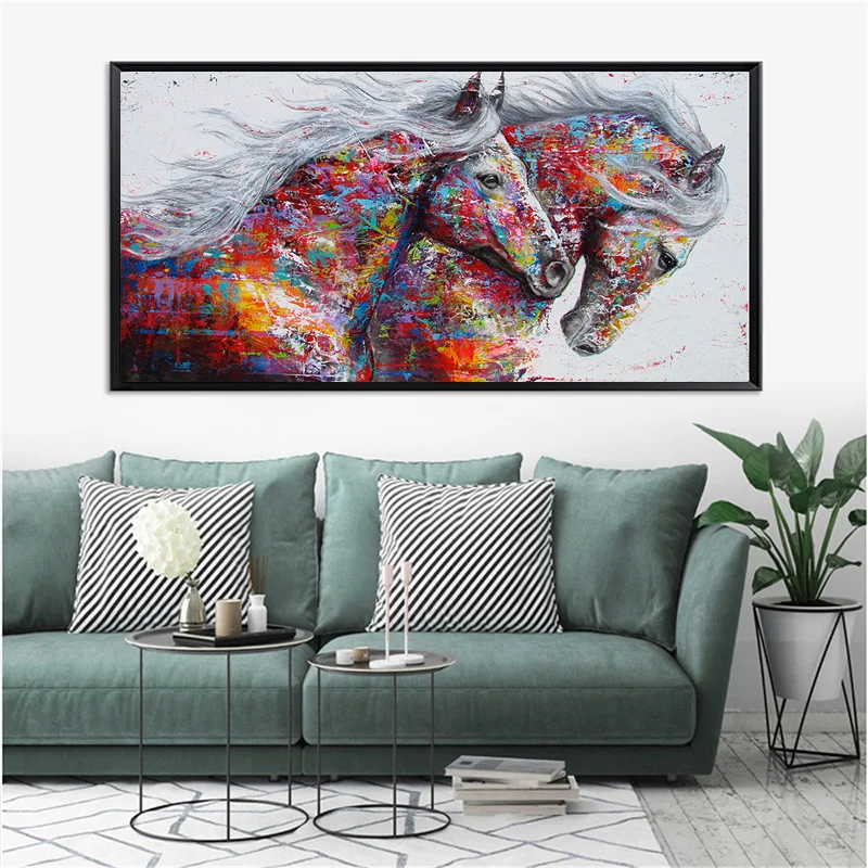 

Abstract Oil Painting Large Size Canvas Horse Poster Prints Animal Wall Pictures for Living Room Home Decor Cuadros Decoracion