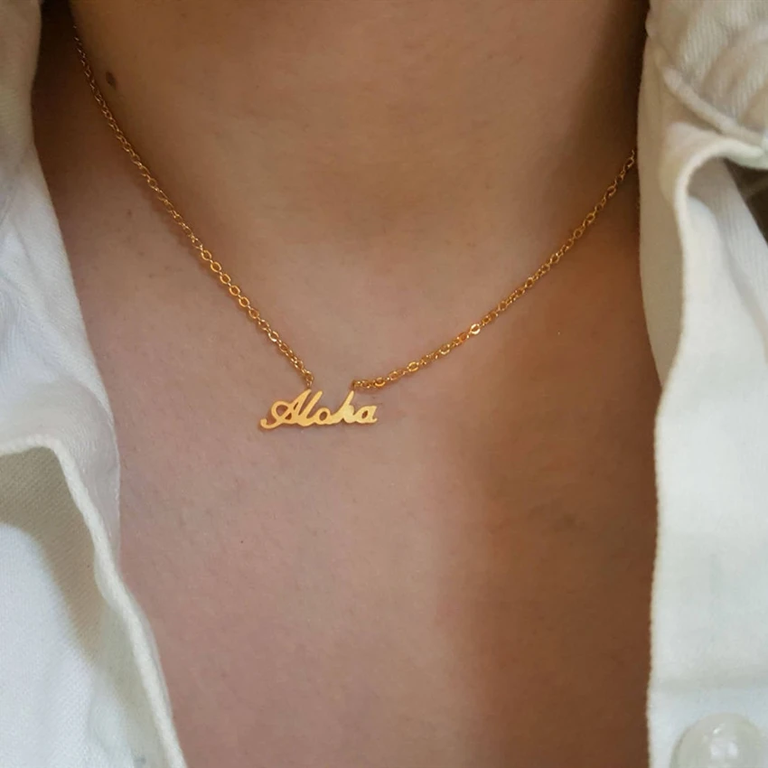 Великолепная сказка Aloha Цепочки и ожерелья любовное письмо кулон Colar Темперамент