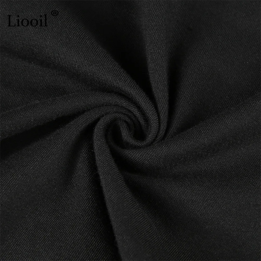 Liooil/черно-белые облегающие костюмы, сексуальный облегающий костюм для женщин, Топ для женщин, осенне-зимние вечерние комбинезоны с длинными рукавами и круглым вырезом