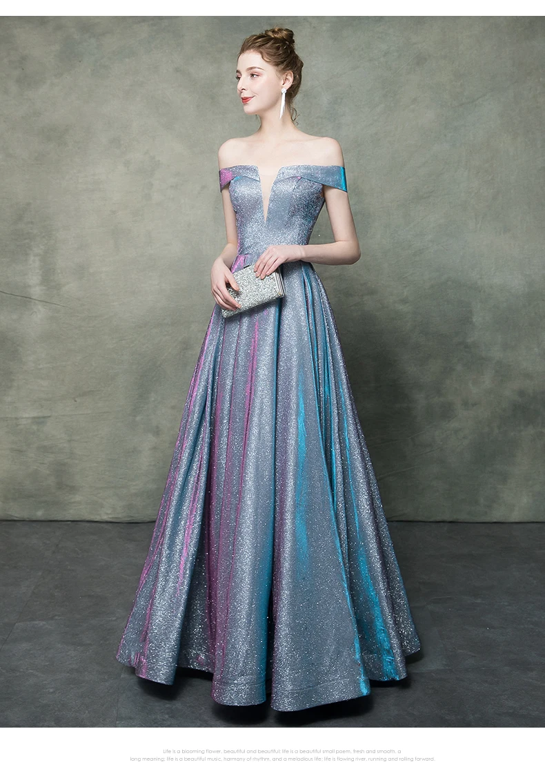 Robe De Soiree блестящее платье с v-образным вырезом длинное вечернее платье вечерние элегантные A Line блестящие Выпускные платья с поясом