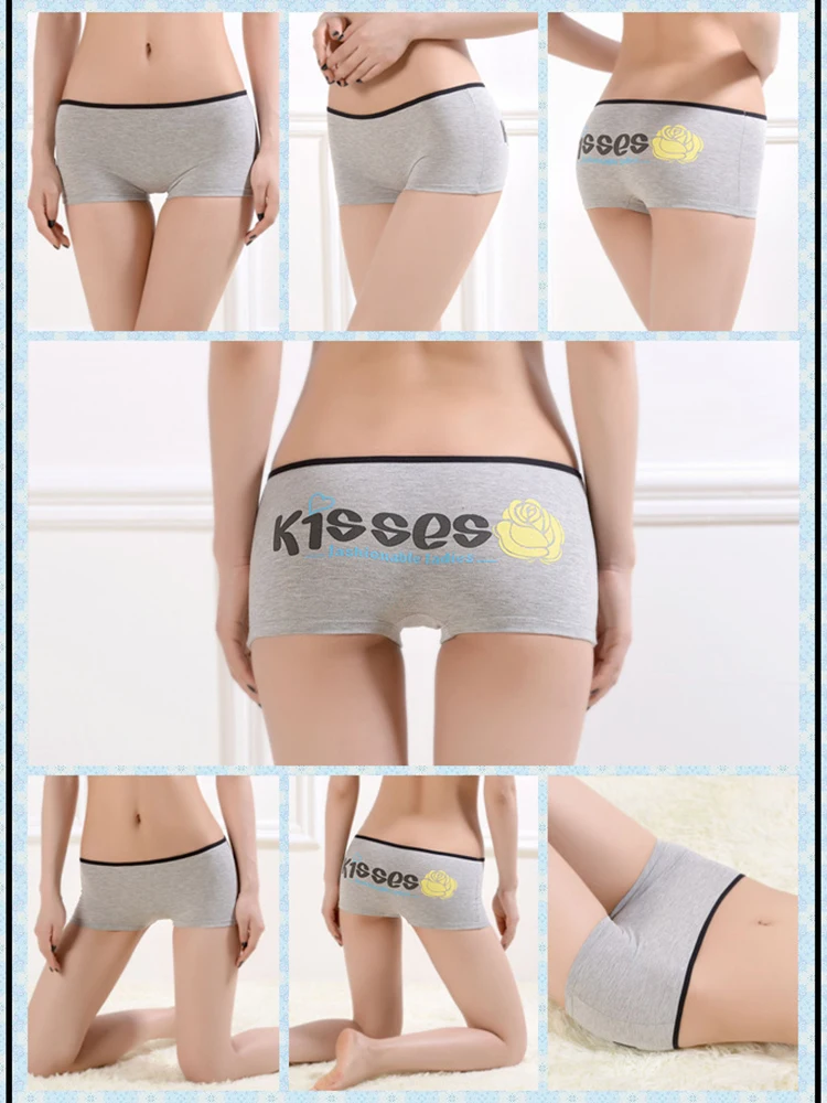 teen Briefs Girls'trousers Rose kisses Cotton Flat girl Cute Girls' underwear Brief Panties Hipster Teens Teenage Young