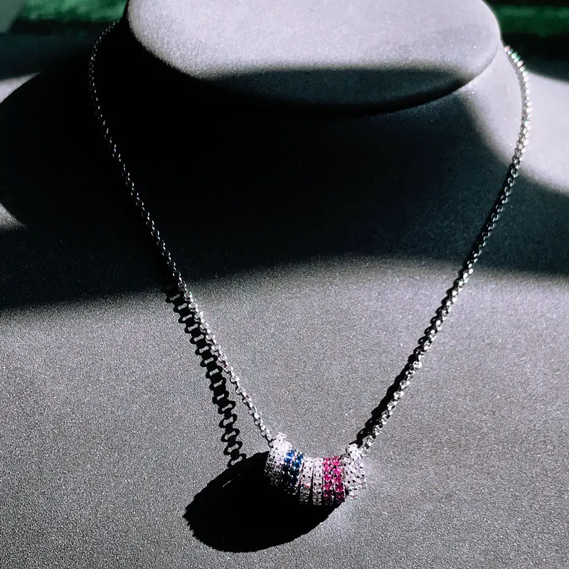 

925 Sterling Silver Fashion Luxury Brand Necklace Adjustable Temperament Monaco Jewelry Birthday Party Valentine's Day Gift